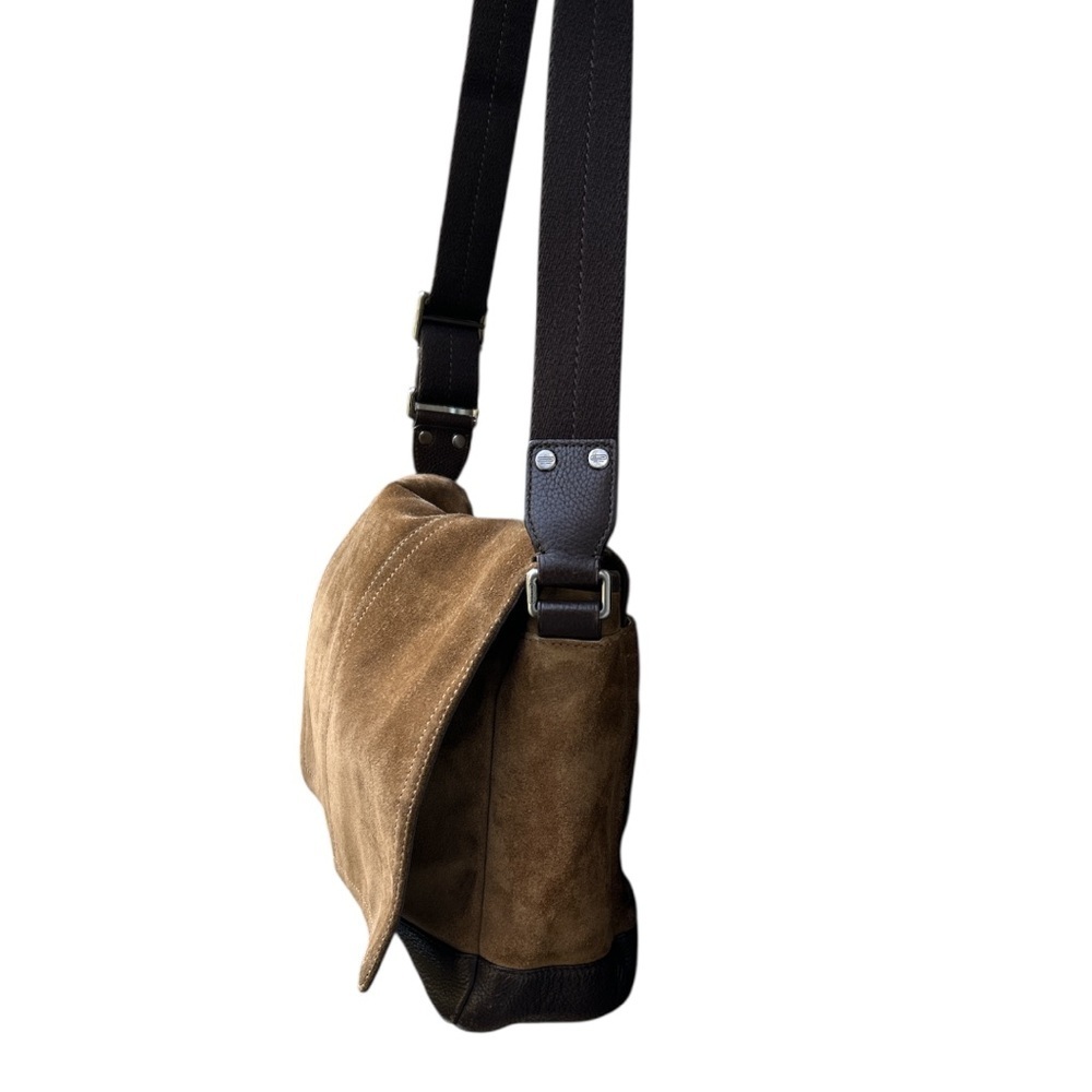 Coach Suede Messenger Bag F70416 | Brown Leather Crossbody | Unisex Vintage - Picture 16 of 17